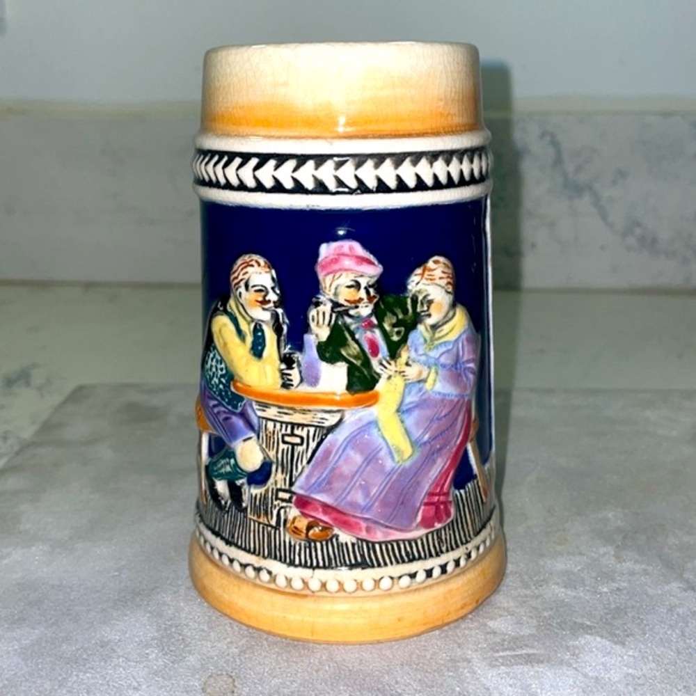 Vintage Lot of 3 Beer Steins Made in Occupied Japan Tavern Dog Mountain Scenes - Picture 5 of 16